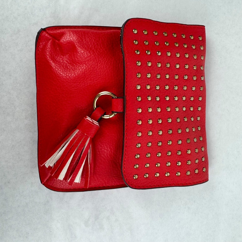 Carlos by Carlos Santana Red Studded Tassel Crossbody Bag 742845-611 NWT - Picture 6 of 8